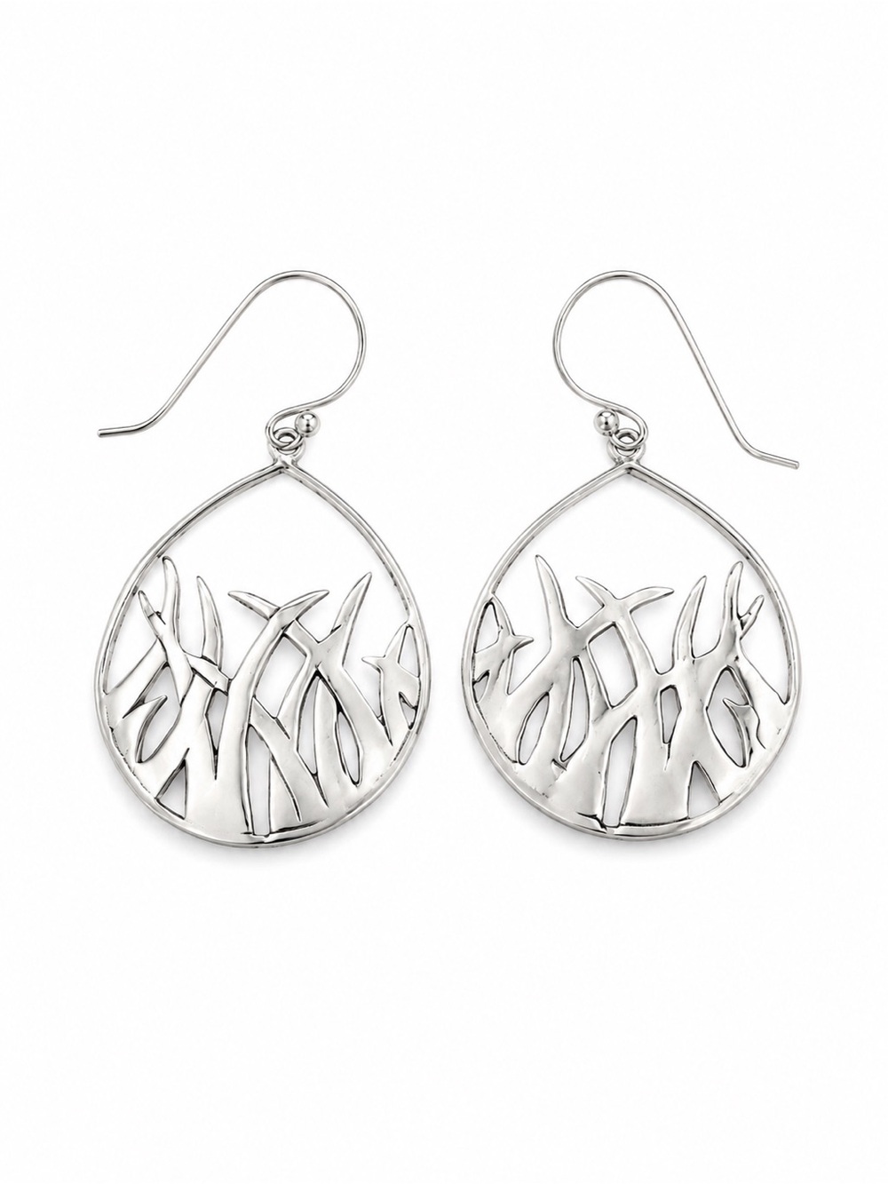 Sterling Silver Meadow Teardrop Earrings